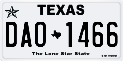 TX license plate DAO1466