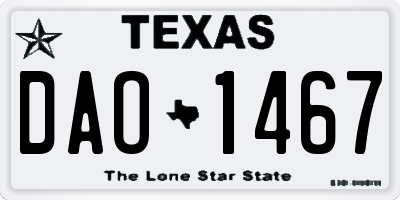 TX license plate DAO1467
