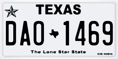 TX license plate DAO1469
