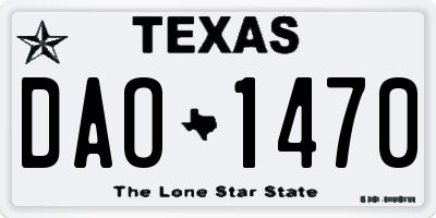 TX license plate DAO1470