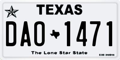 TX license plate DAO1471