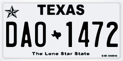 TX license plate DAO1472