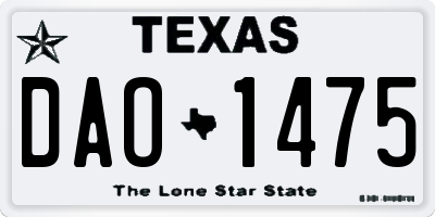 TX license plate DAO1475