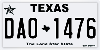 TX license plate DAO1476