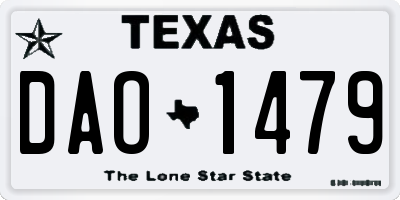 TX license plate DAO1479