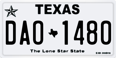 TX license plate DAO1480