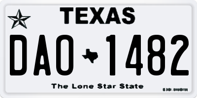 TX license plate DAO1482