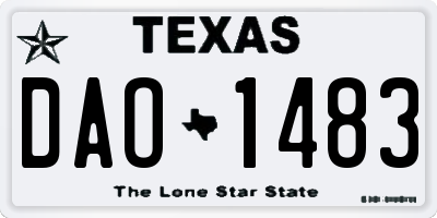 TX license plate DAO1483