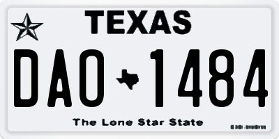 TX license plate DAO1484