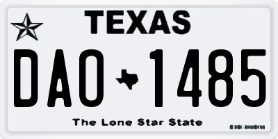 TX license plate DAO1485