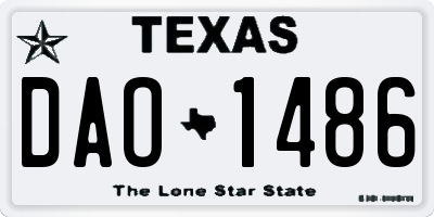 TX license plate DAO1486