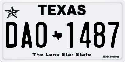 TX license plate DAO1487
