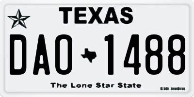 TX license plate DAO1488