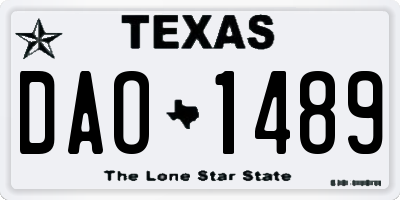 TX license plate DAO1489