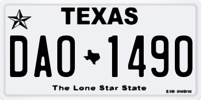 TX license plate DAO1490