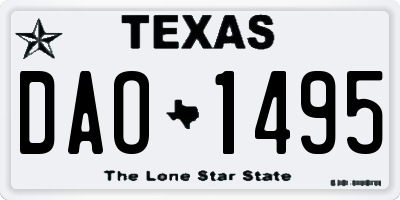TX license plate DAO1495