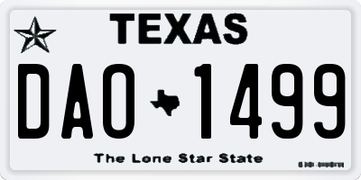 TX license plate DAO1499