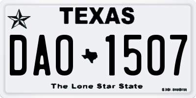 TX license plate DAO1507