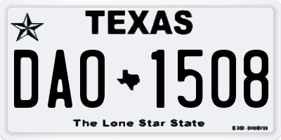 TX license plate DAO1508