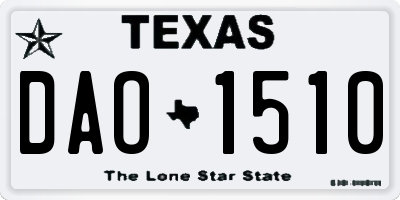 TX license plate DAO1510