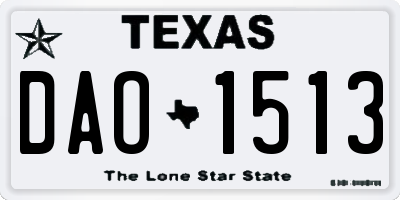 TX license plate DAO1513
