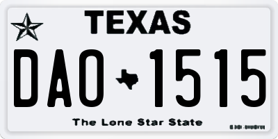 TX license plate DAO1515