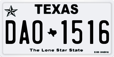 TX license plate DAO1516