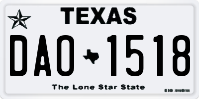 TX license plate DAO1518