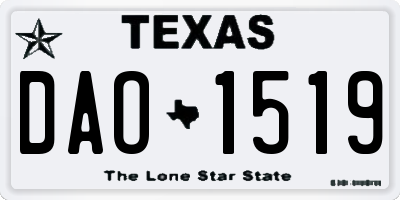 TX license plate DAO1519