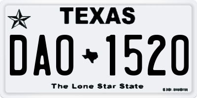 TX license plate DAO1520