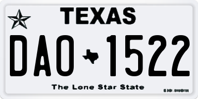 TX license plate DAO1522