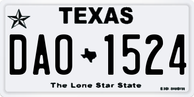 TX license plate DAO1524