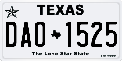 TX license plate DAO1525