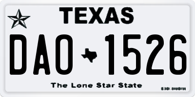 TX license plate DAO1526