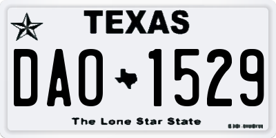 TX license plate DAO1529