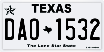TX license plate DAO1532