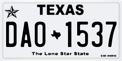 TX license plate DAO1537