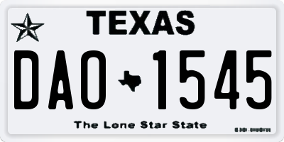 TX license plate DAO1545