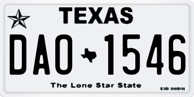 TX license plate DAO1546