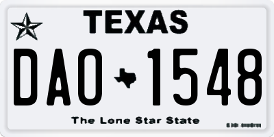 TX license plate DAO1548