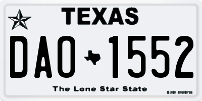 TX license plate DAO1552