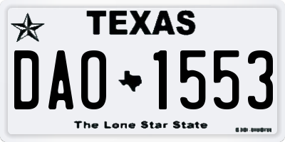 TX license plate DAO1553