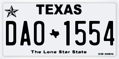 TX license plate DAO1554