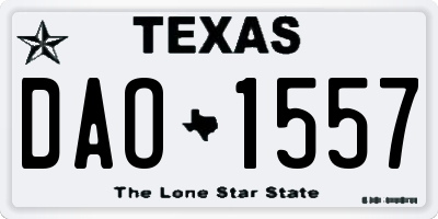 TX license plate DAO1557