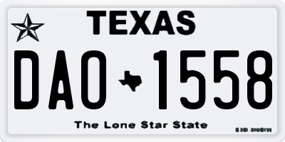 TX license plate DAO1558