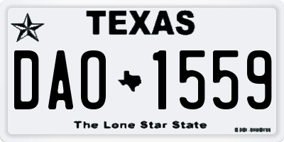 TX license plate DAO1559