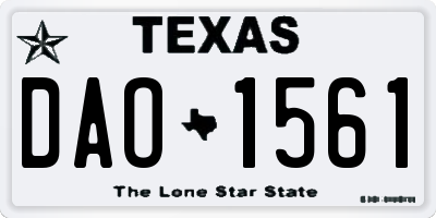 TX license plate DAO1561