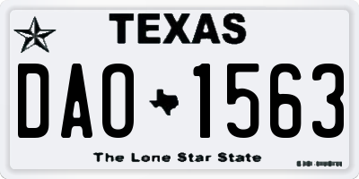TX license plate DAO1563
