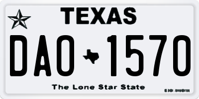 TX license plate DAO1570