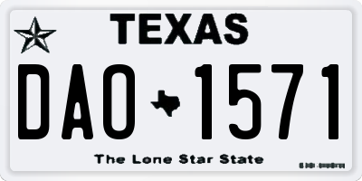 TX license plate DAO1571